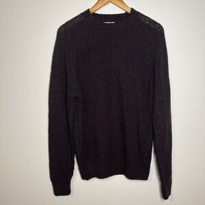 3sixteen Preppy Casual Black Knit Cotton Sweater Size Medium